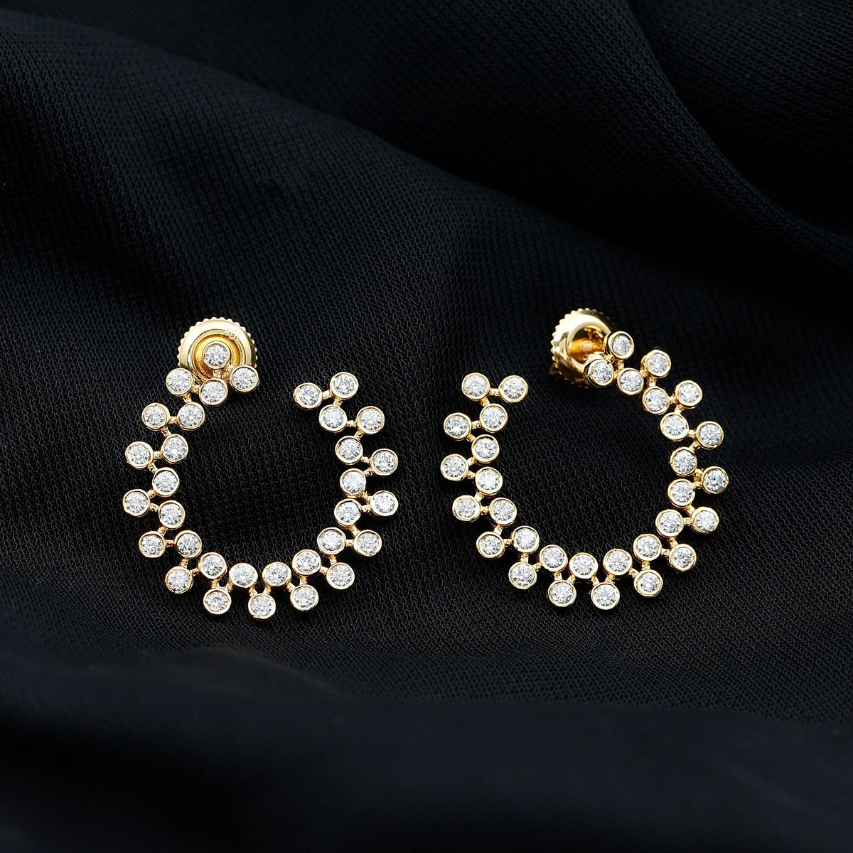 Certified Moissanite big stud earrings for women by Rosec Jewels, showcasing sparkling gemstone studs on a silver setting