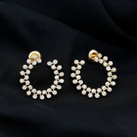 Certified Moissanite big stud earrings for women by Rosec Jewels, showcasing sparkling gemstone studs on a silver setting