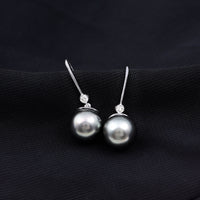16 Carat Tahitian Black Pearl Dangling Earrings with Diamond