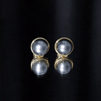 16 Carat Genuine Tahitian Black Pearl Stud Earring With Certificate