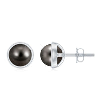 16 Carat Genuine Tahitian Black Pearl Stud Earring With Certificate