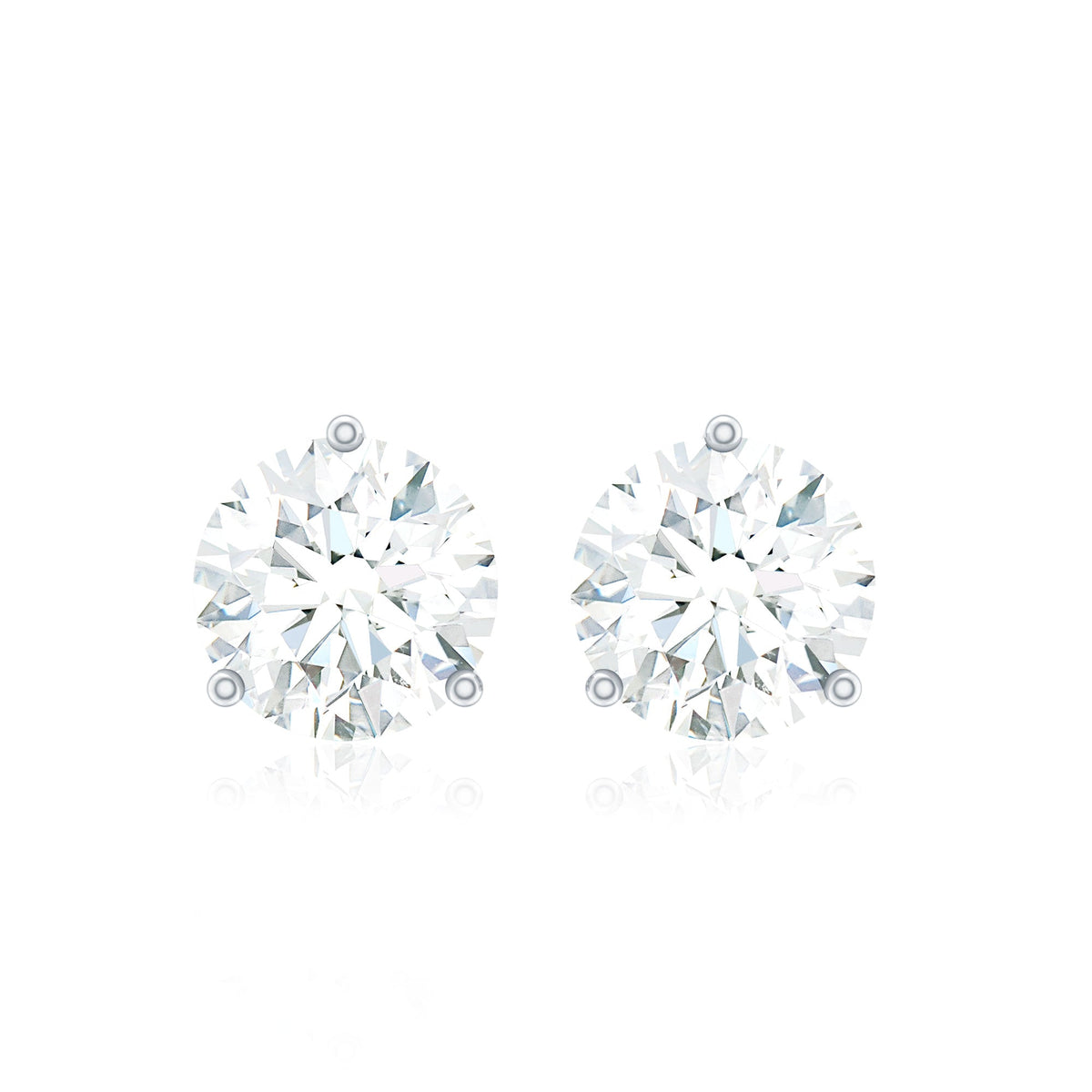 0.63 Carat Round Moissanite Stud Earrings