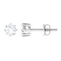 Natural 0.5 carat diamond solitaire stud earrings in 8 prong setting by Rosec Jewels, showcasing elegant diamond studs.