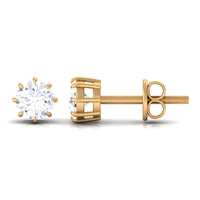 Natural 0.5 carat diamond solitaire stud earrings in 8 claw prong setting by Rosec Jewels, showcasing elegant sparkling diamond studs.