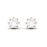 Natural 0.5 carat diamond solitaire stud earrings in 8-claw prong setting by Rosec Jewels, showcasing elegant diamond sparkle.