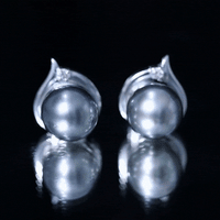 Cultured 16 Carat Tahitian Pearl Bridal Stud Earrings with Diamond