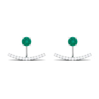 1 CT Classic Emerald and Diamond Jacket Earrings