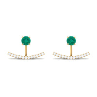 1 CT Classic Emerald and Diamond Jacket Earrings