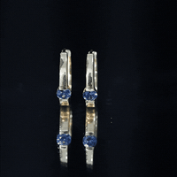 Minimal Blue Sapphire Hinged Hoop Earrings
