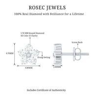 Natural Diamond Flower Stud Earrings