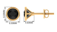 Genuine Black Onyx Solitaire Martini Stud Earrings
