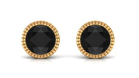 Genuine Black Onyx Solitaire Martini Stud Earrings
