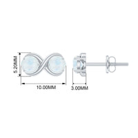 Rosec Jewels 1.50 CT moonstone two-stone infinity stud earrings featuring simple, elegant design with sparkling gemstones