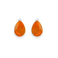 Natural 1 Carat Fire Opal Teardrop Stud Earrings