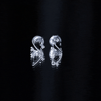 Real Black Onyx and Diamond Contemporary Stud Earrings
