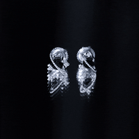 Black Spinel Celestial Stud Earrings with Diamond Stones