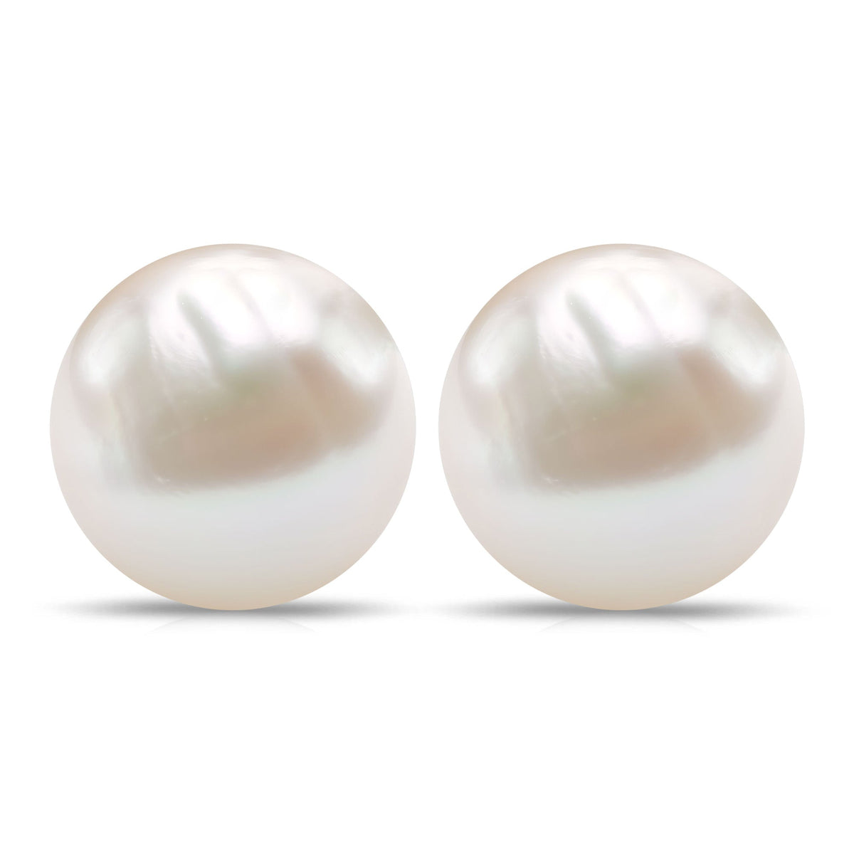 8MM Solitaire Pearl Stud Earrings with Screw Backs