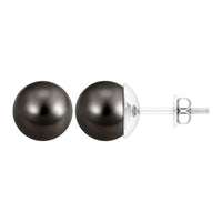 16.25 CT Elegant Tahitian Pearl Solitaire Stud Earrings in Bead Set