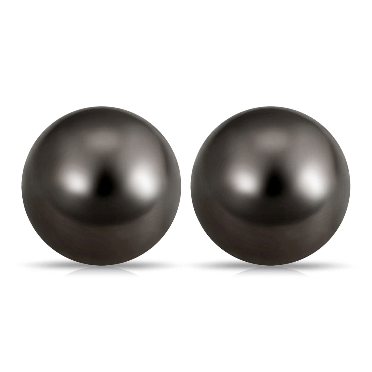16.25 CT Elegant Tahitian Pearl Solitaire Stud Earrings in Bead Set