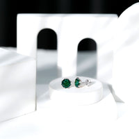 4.3 Carat Certified Lab Created Emerald Floral Stud Earrings