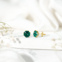 4.3 Carat Certified Lab Created Emerald Floral Stud Earrings