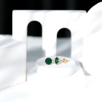 4.3 Carat Certified Lab Created Emerald Floral Stud Earrings