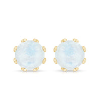 Natural 1.7 Carat Moonstone Stud Earrings with Diamond