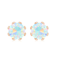 Certified Genuine Ethiopian Opal Flower Earrings with Diamond