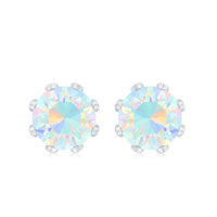 Certified Genuine Ethiopian Opal Flower Earrings with Diamond