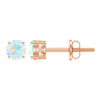 0.50 CT Ethiopian Opal Solitaire Stud Earrings in 4 Prong Setting