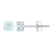 0.50 CT Ethiopian Opal Solitaire Stud Earrings in 4 Prong Setting
