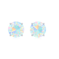 0.50 CT Ethiopian Opal Solitaire Stud Earrings in 4 Prong Setting
