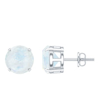 Claw Set Solitaire Moonstone Stud Earrings