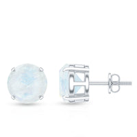 Claw Set Solitaire Moonstone Stud Earrings