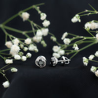 Solitaire Lab Created Black Diamond Swirl Stud Earrings