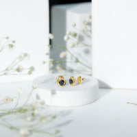 Solitaire Lab Created Black Diamond Swirl Stud Earrings