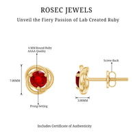 Lab Created Ruby Swirl Stud Earrings with Screw Back