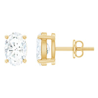 4X6 MM Oval Shaped Lab Grown Diamond Solitaire Stud Earrings