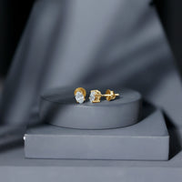 4X6 MM Oval Shaped Lab Grown Diamond Solitaire Stud Earrings