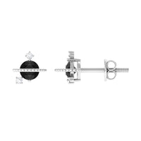 Lab Created Black and White Diamond Unique Stud Earrings