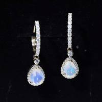 Real 1.4 Carat Ethiopian Opal Teardrop Hoop Earrings with Certificate