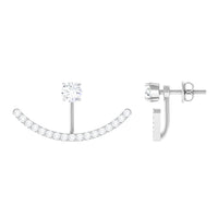 Natural Diamond Front and Back Earrings for Women