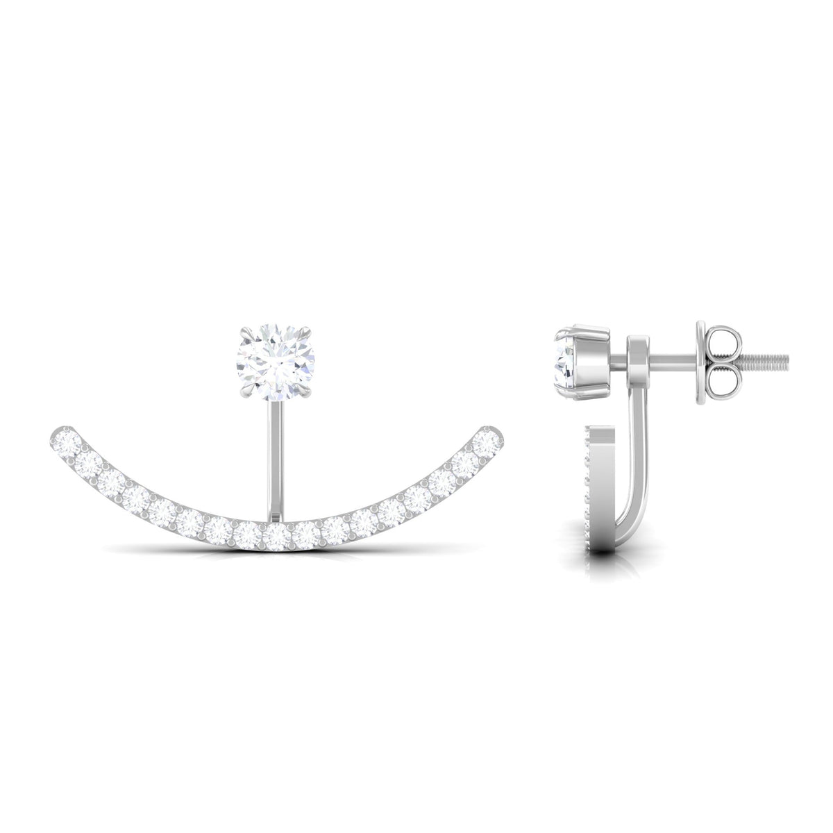 Natural Diamond Front and Back Earrings for Women