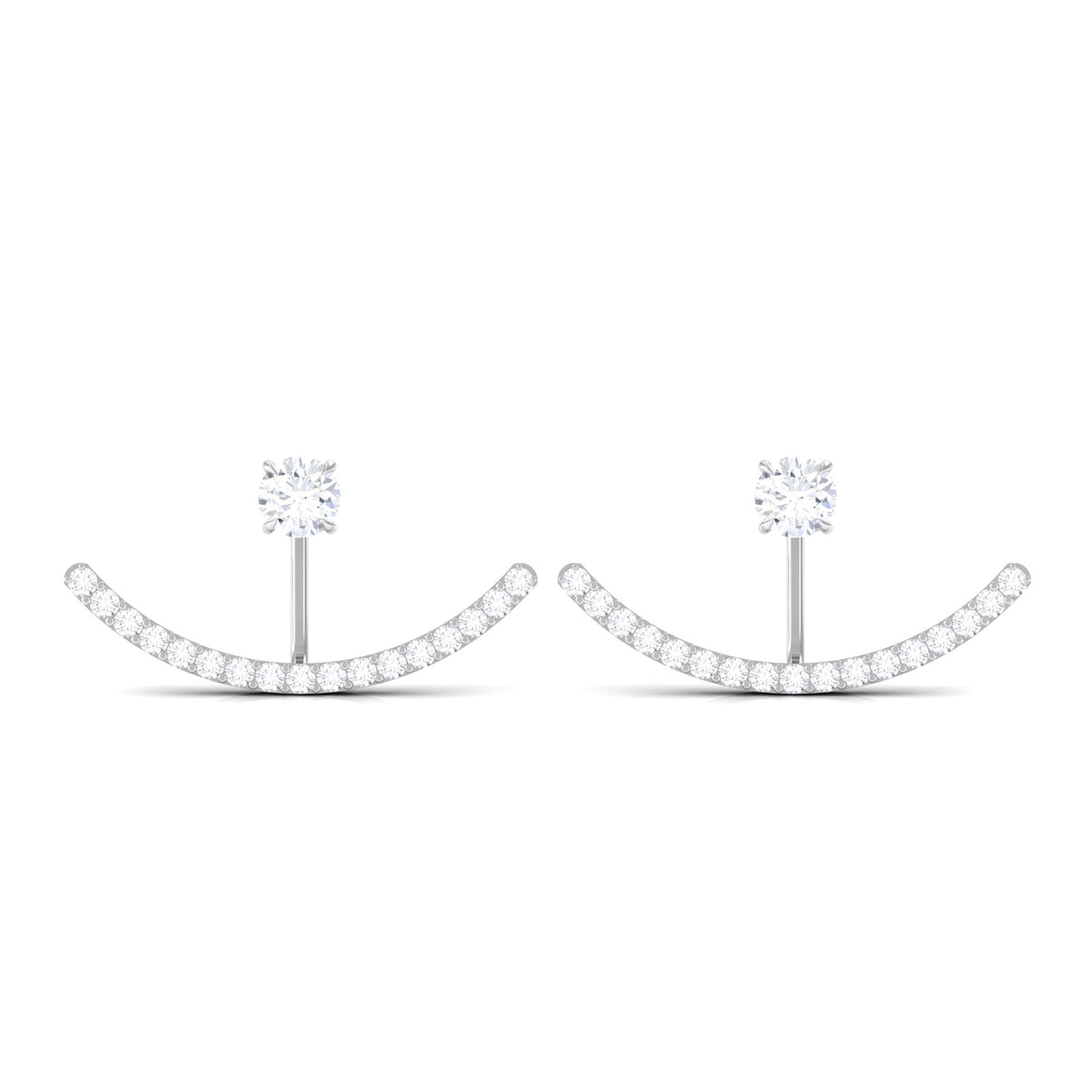 Natural Diamond Front and Back Earrings for Women