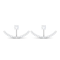 Natural Diamond Front and Back Earrings for Women