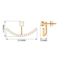 Natural Diamond Front and Back Earrings for Women
