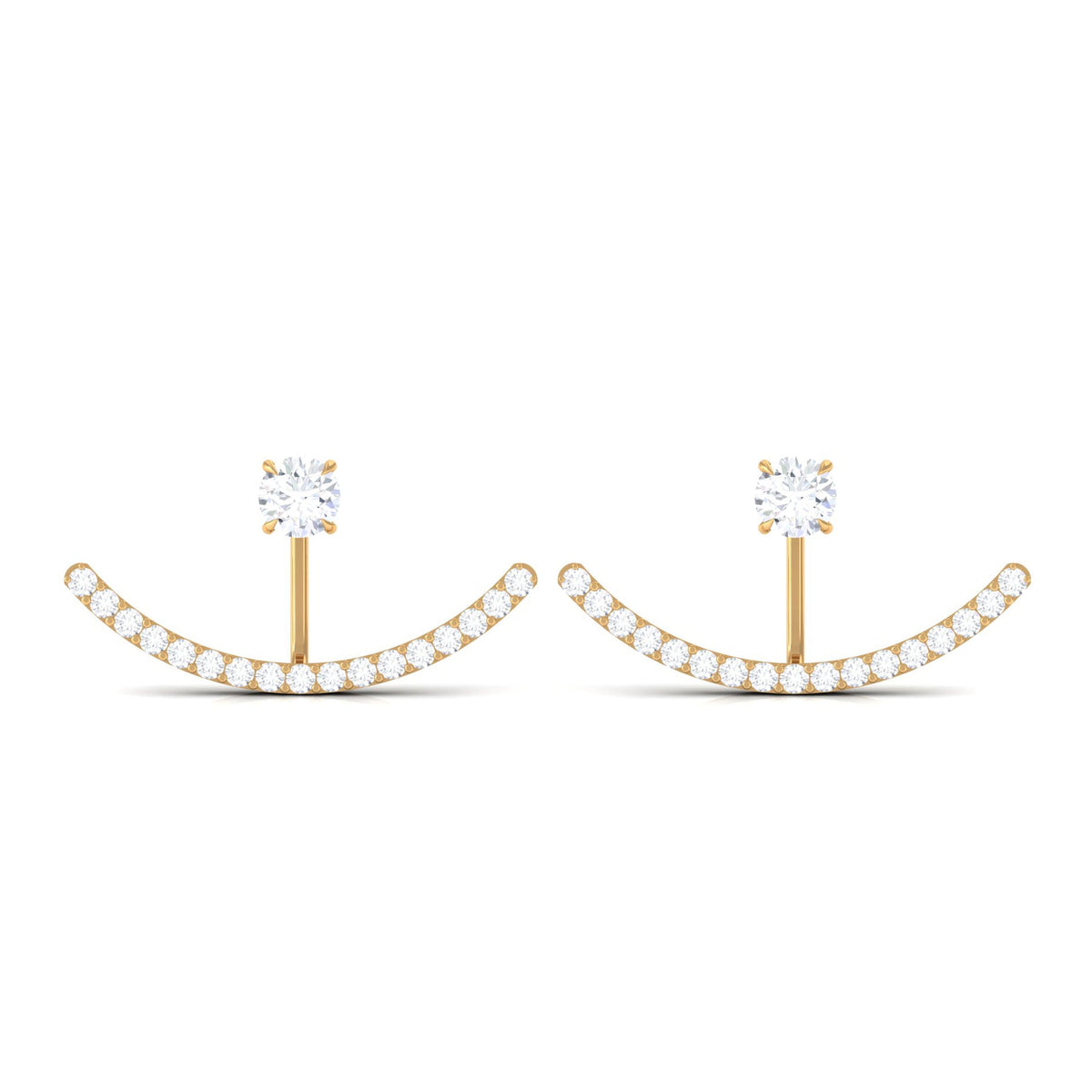 Natural Diamond Front and Back Earrings for Women
