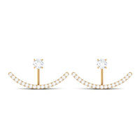 Natural Diamond Front and Back Earrings for Women