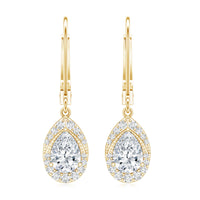 Lab Grown Diamond Drop Dangle Earrings With Lever Back