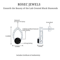 Lab Grown Black Diamond Minimalist Stud Earrings With Screw Back